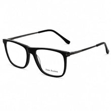 Load image into Gallery viewer, Black acetate eyeglass frames with a classic rectangular shape and thin temples, featuring Esquire Vision Dubai

