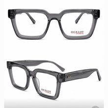 Load image into Gallery viewer, TRAVEL eyeglasses in a translucent dark gray acetate, showing the Smart choice eyewear.
