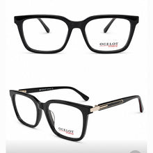 Load image into Gallery viewer, black rectangular eyeglasses with clear lenses , latest cat eye shape for perfect look.
