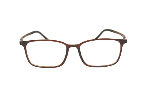 wavy temples in brown eyewear