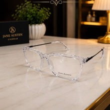 Load image into Gallery viewer, Esquire Eyewear clear acetate square-frame eyeglasses with black temples, trendy Look 2026
